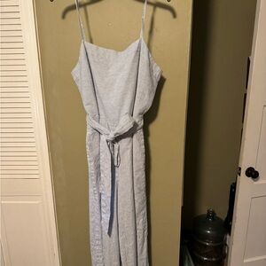 Banana Republic Blue Striped Jumpsuit